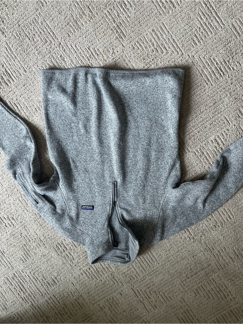 Patagonia Women's Heather Gray Quarter-Zip Fleece Pullover - Picture 10 of 13